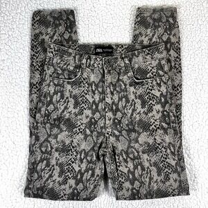 Zara Jeans Women's Size 6 (Actual 26x27) Snakeskin Print High Rise Skinny